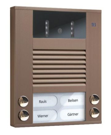 TCS AVE14043-0012 color 130 degrees AP 4 buttons 2 rows bronze video outdoor station