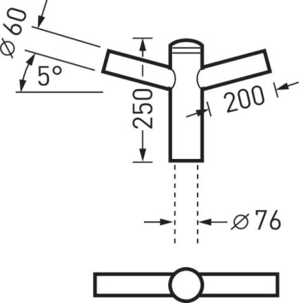 Trilux 6824500 0803/2/76 200 60 Mast attachment