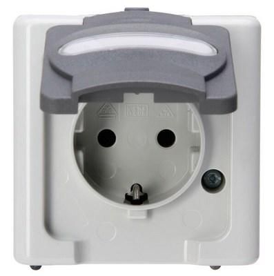 Kopp 103356006 AP-wet room 1-way grey SCHUKO socket