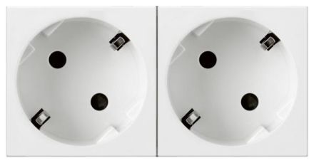 Legrand 077252 SCHUKO socket 45° 2-way white, (white)