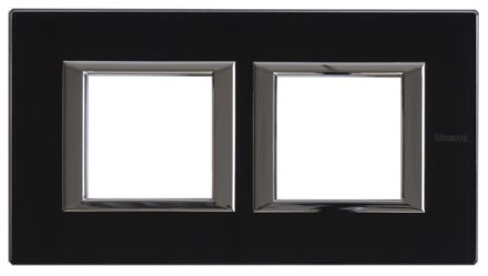 Bticino HA4802M2HVNN frame 2-way horizontal glass, (black)
