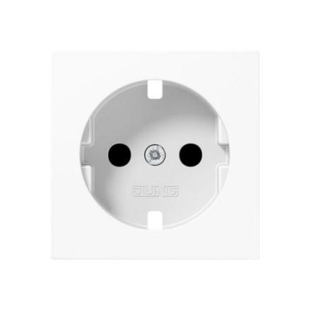Jung A1520BFKIPLWW cover for SCHUKO® sockets, integrated increased contact protection, SAFETY+, thermoplastic, AS/A series, alpine white