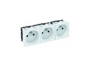 OBO Bettermann with earthing pin 3-way pure white socket, 6120192