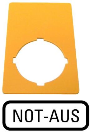 Eaton M22-XZK-D99 sign, EMERGENCY STOP, yellow, H x W = 50 x 33 mm, EMERGENCY STOP, 216471