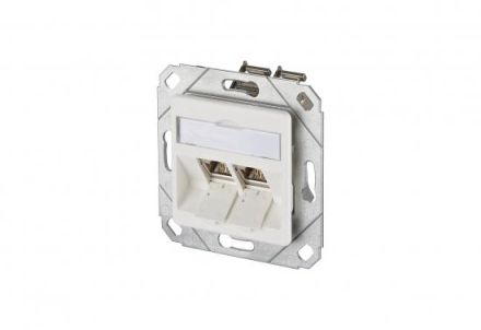 METZ CONNECT 2xRJ45 E-DATModul Cat.6A 8/8 (8) UPk data connection box pure white, 1309121102-E