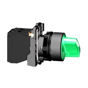 Schneider Electric XB5AK123M5 230...240 V AC with knob green illuminated selector switch