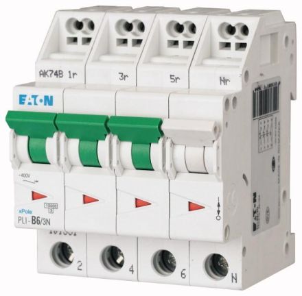 Eaton PLI-C8/3N circuit breaker, 8A, 3p+N, C-Char , 101339