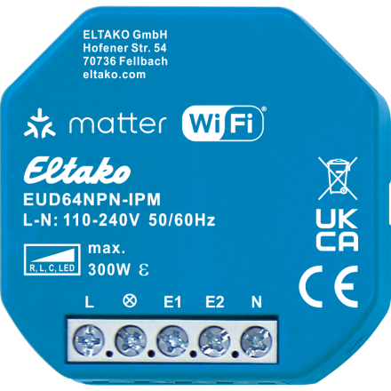 ELTAKO EUD64NPN-IPM Matter universal dimmer UP | 300 W, optional EnOcean