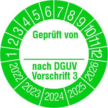 PROTEC.class 05106352 PPPP1DGUVV32022 Tested by according to DGUV V3 test label