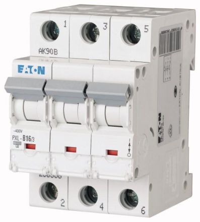 Eaton PXL-B16/3 circuit breaker, 16A, 3p, B-Char , 236388