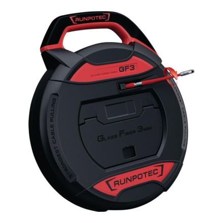 Runpotec GF3 cable pulling device without meter counter, glass fibre rod 3 mm, length 20 m