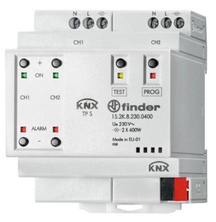 Finder 15.2K.8.230.0400 Input 30VDC 2 Outputs 400W Universal Dimmer KNX