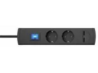 Kopp 233505000 UNOversal 2-way anthracite 1.4m USB power strip