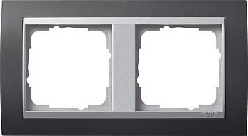 Gira 021281 2-way cover frame for color Alu Gira Event Anthracite