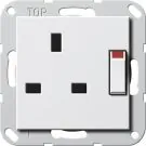 Gira 277803 socket BS 13 A KS switchable System 55 pure white Gira 277803 socket BS 13 A KS switchable System 55 pure white