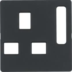 Berker 3313076086 Central piece for sockets, British Standard switchable anthracite including Berker