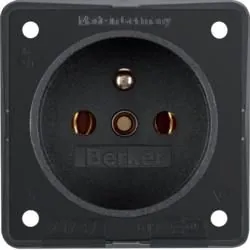 Berker 9619505 socket with protective contact pin black, matt Integro inserts
