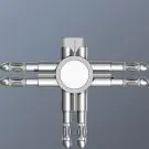 Bruck 160414ch 2 x 90°, chrome, black horizontal rail connector