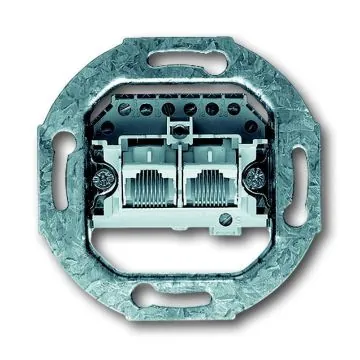 Busch-Jaeger 0214 UAE connection box with angled outlet, 2 parallel connected sockets, 2x8 (8) -pole