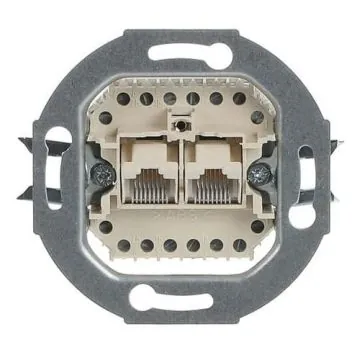 Busch-Jaeger 0215 UAE connection box with angled outlet, 2 sockets, 8/8-pin