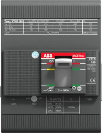 ABB Stotz-Kontakt XT1N 160 TMD 100-1000 4p FF, XT1N 160 TMD 100-1000 4P FF Compact circuit breaker Tmax XT1, 1SDA067424R0001