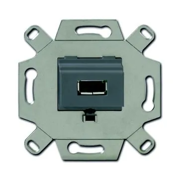 Busch-Jaeger 0261/13 USB connection box, with screw terminals and strain relief grey