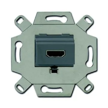 Busch-Jaeger 0261/33 HDMI connection box, with screw terminals and strain relief grey