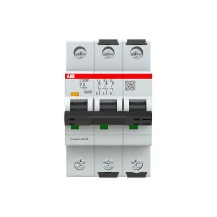 ABB Stotz-Kontakt 2CDS383001R0085 S303P-B8 B25kA 8A 3P circuit breaker