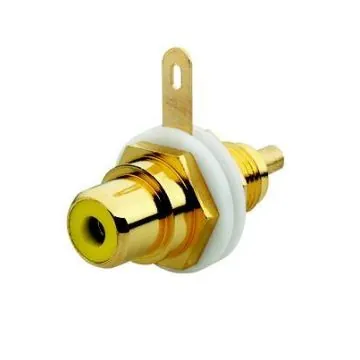 Busch-Jaeger 0263/07 Cinch socket, for mounting in communication adapters yellow