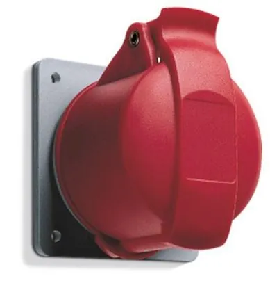 ABB Stotz-Kontakt 432RU6 B60, panel-mounted socket, 32 A, IP44 6h, 3P+N+E, 346-415 V, red, 60 pieces, 2CMA192658R1000