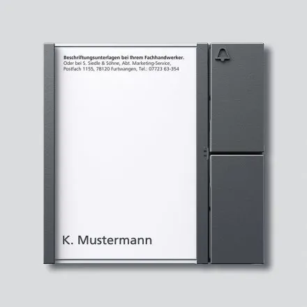Siedle BTM 650-01 DG bus button module in dark grey mica