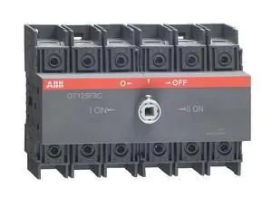 ABB Stotz-Kontakt OT125F3C, load changeover switch 3-pole 125A without handle and shaft I-0-II, 1SCA105037R1001