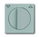 Busch-Jaeger 1740-83 central plate, with rotary handle, with print aluminum silver