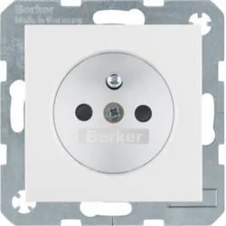 Berker 6765761909 socket with protective contact pin polar white matt Berker S.1/B.3/B.7