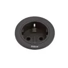 EVOline ONE1-R.20 ONE socket black-ring black, Black EVOline ONE1-R.20 ONE socket black-ring black, Black