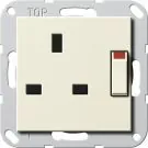 Gira 277801 socket BS 13 A KS switchable System 55 cream white Gira 277801 socket BS 13 A KS switchable System 55 cream white