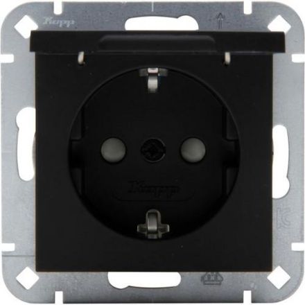 Kopp 940150003 HK07 black matt SCHUKO socket