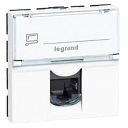 Legrand 076593 data socket MOSAIC C6 STP 90° 2mod ws, (white)