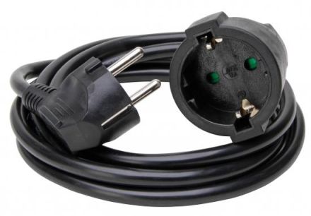 Kopp 143105040 SCHUKO extension 2m 3x1.5qmm PVC black