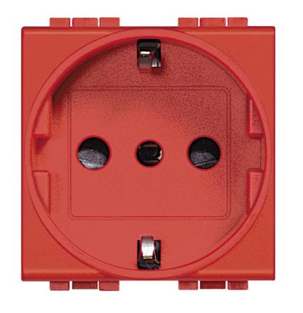 Bticino L4140R socket SCHUKO +Ital 19mm SK RED, (red)
