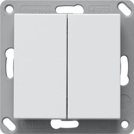 GIRA 242227 EnOcean wireless wall transmitter battery-free System 55 | 2-way | pure white satin finish