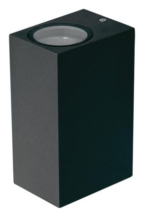 EVN 637315 2fl. quad. dark grey IP44 GU10 wall light