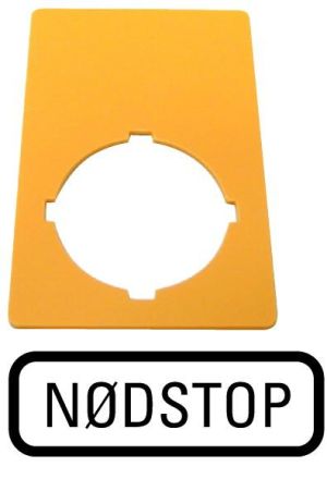 Eaton M22-XZK-DK99 sign, EMERGENCY STOP, yellow, H x W = 50 x 33 mm, NODSTOP, 216478