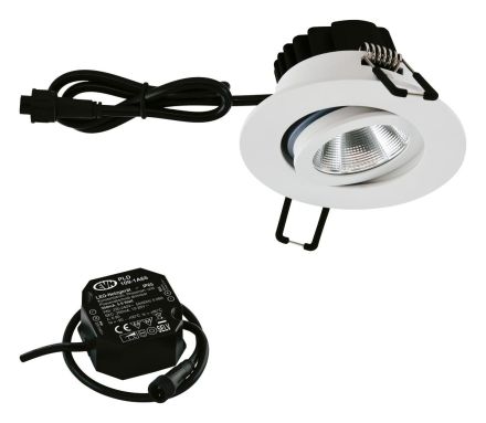EVN PC650N601D2W IP65 6W 2000K-3000K 600lm white LED recessed ceiling spotlight