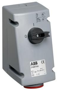 ABB Stotz-Kontakt 332MVS6 , Switchable wall socket, 32 A 6h, IP44, 3P+E , 2CMA167700R1000