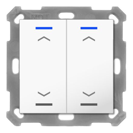 MDT BE-TAL55T2.A1 KNX push button sensor Light 55 with temperature sensor | 2-way, arrows | pure white glossy
