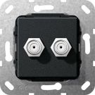Gira 565110 SAT F-socket 2-way gender changer insert black matt