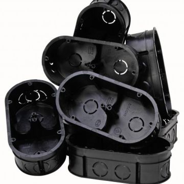 Kopp 396600006 switch box 2-way black 41mm Pofipack 10 pieces