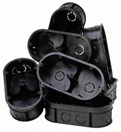 Kopp 396600006 switch box 2-way black 41mm Pofipack 10 pieces