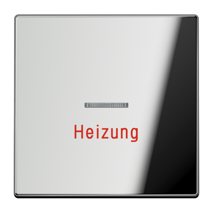 Jung GCR2990H rocker switch 1-way with light guide, heating, chrome-plated metal, LS series, glossy chrome